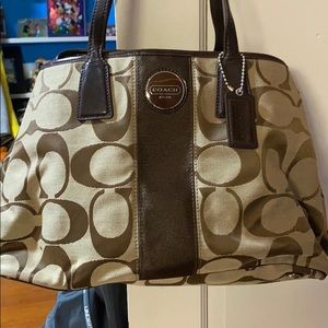 Authentic Signature Brown Coach Handbag
